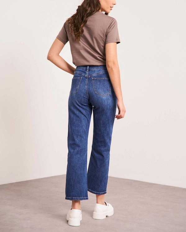 Solange Straight Jeans, foncé
