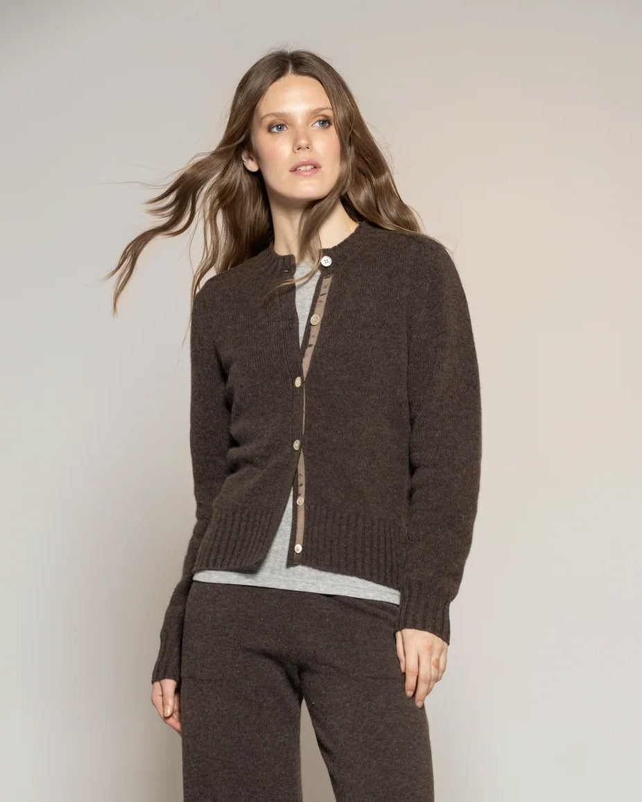 Cara wool Cardigan, chocolate