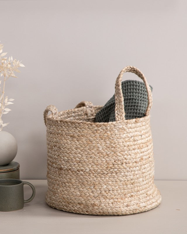 Juuttikori kahvoilla 35cm