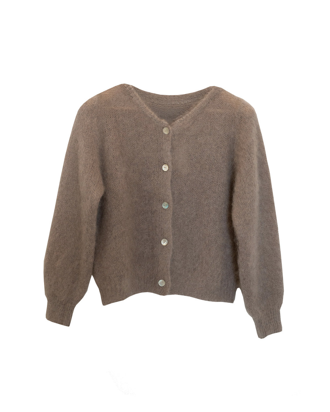 Mohairneuletakki, taupe