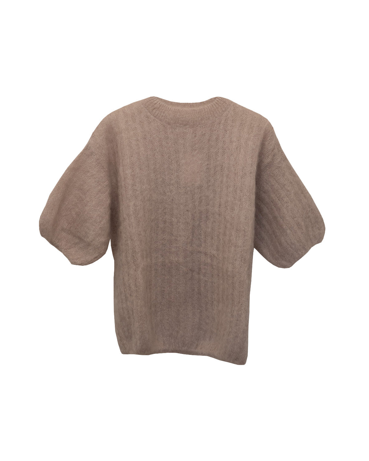 Lyhythihainen neulepusero kid mohairia, beige
