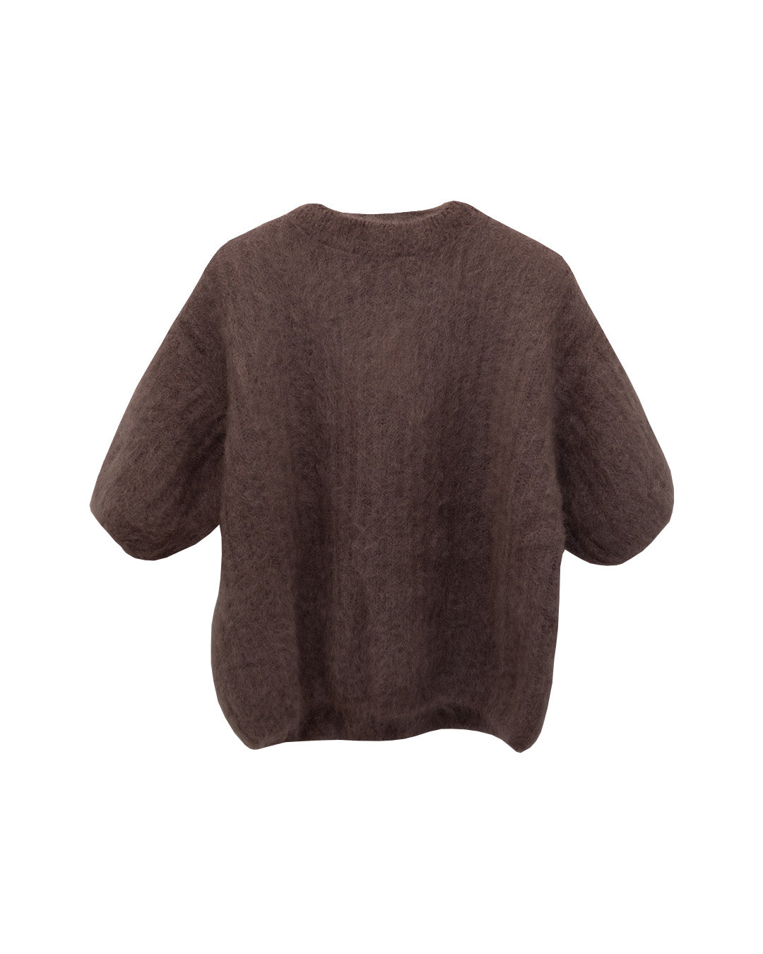 Lyhythihainen neulepusero kid mohairia, taupe