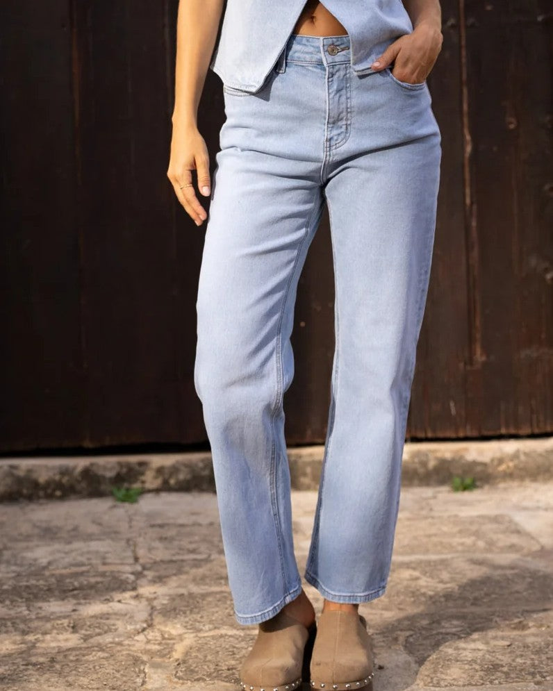 Solange Straight Jeans, clair
