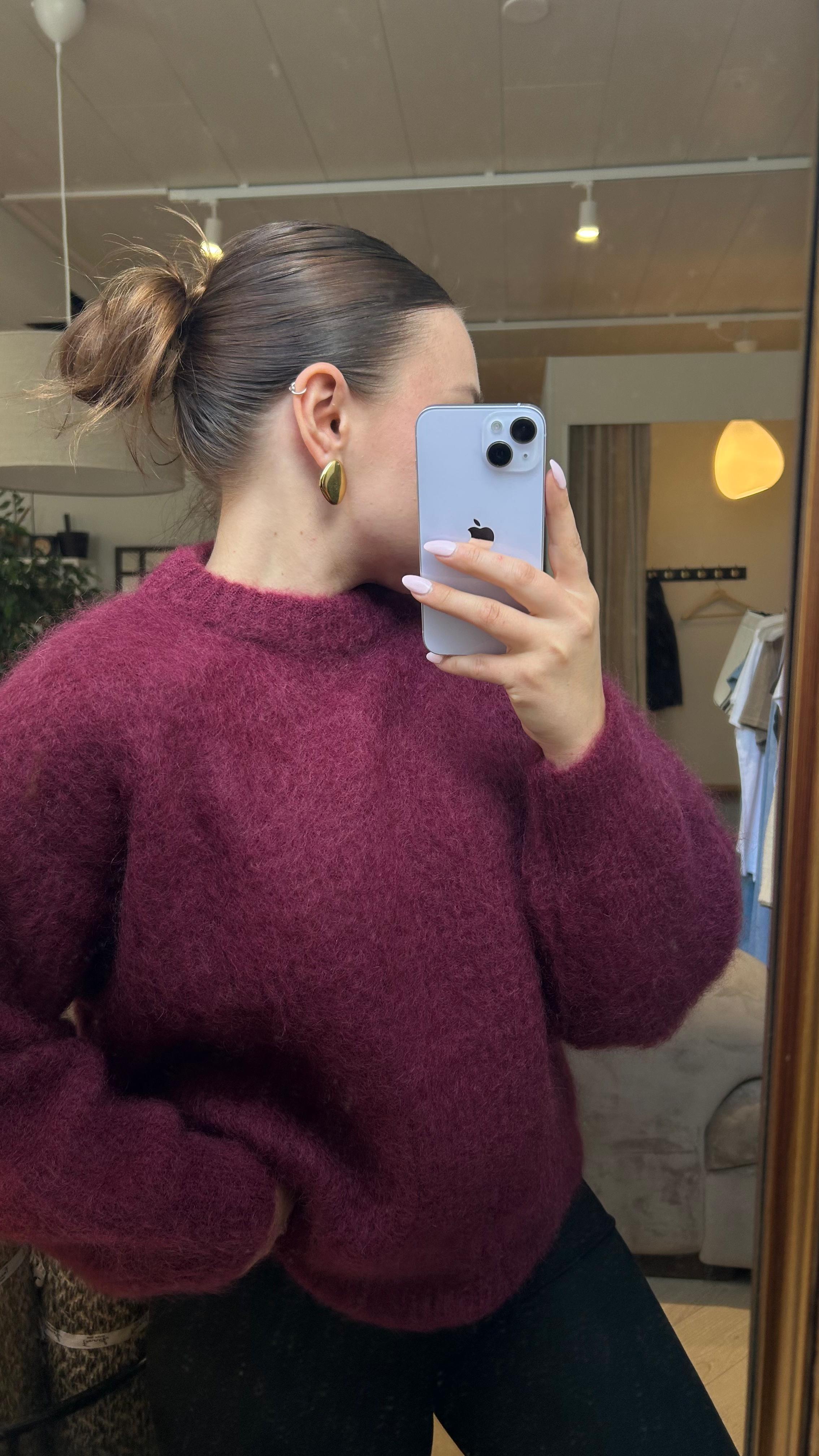 Kid mohair neule, burgundy