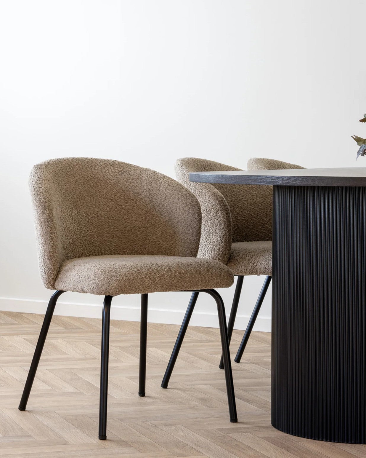Safira Dining Chair, bouclé beige