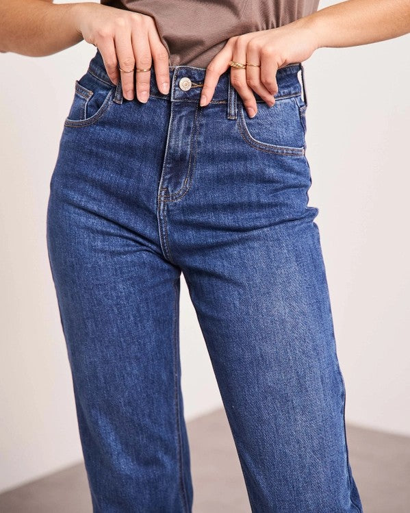 Solange Straight Jeans, foncé