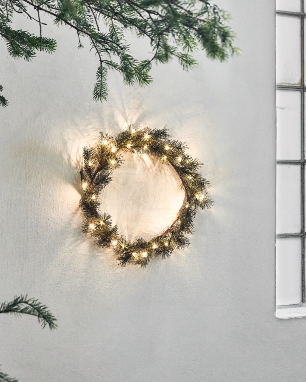 Havukranssi valoilla 40 cm