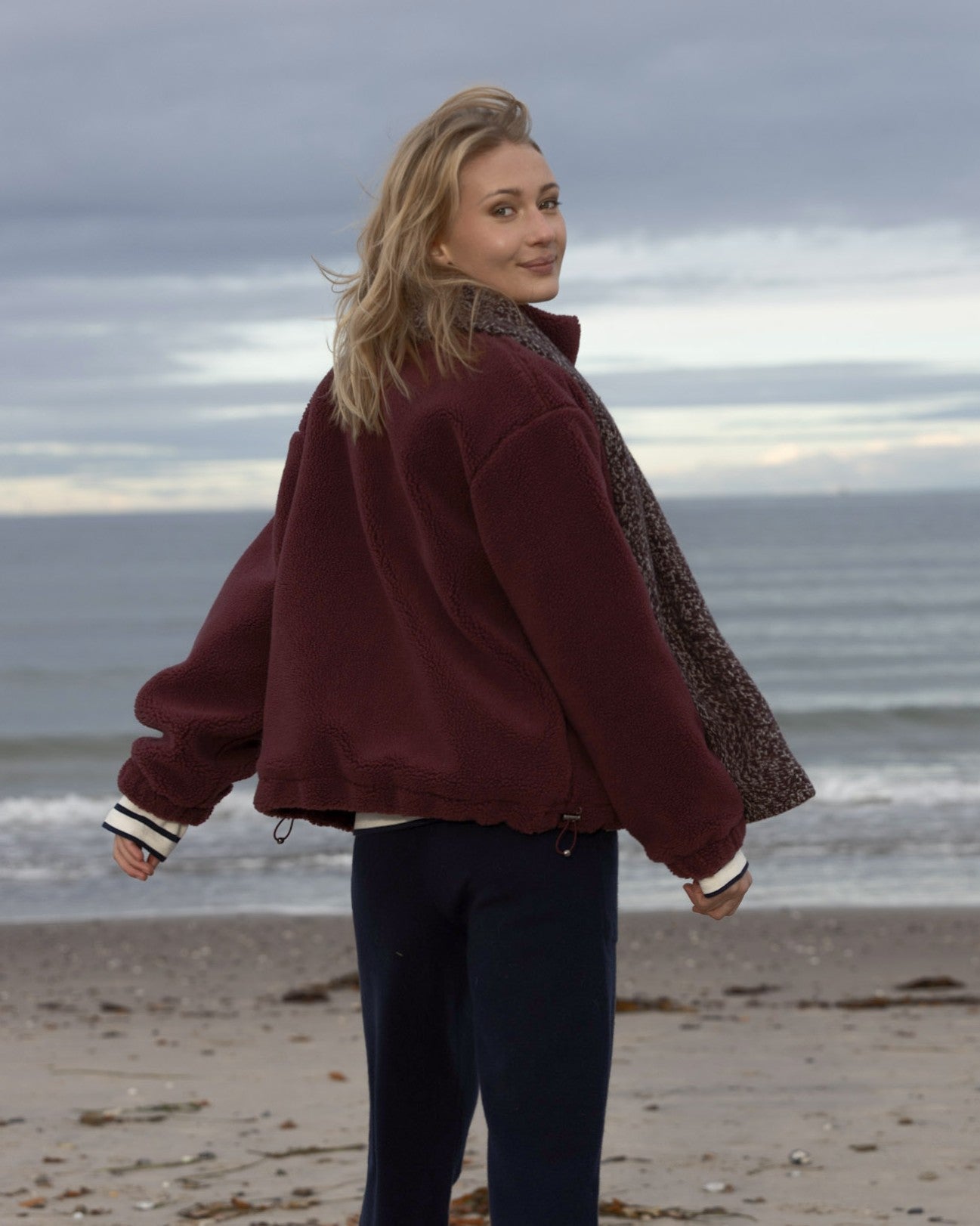 Maiken Wool-fleece jacket, Burgundy