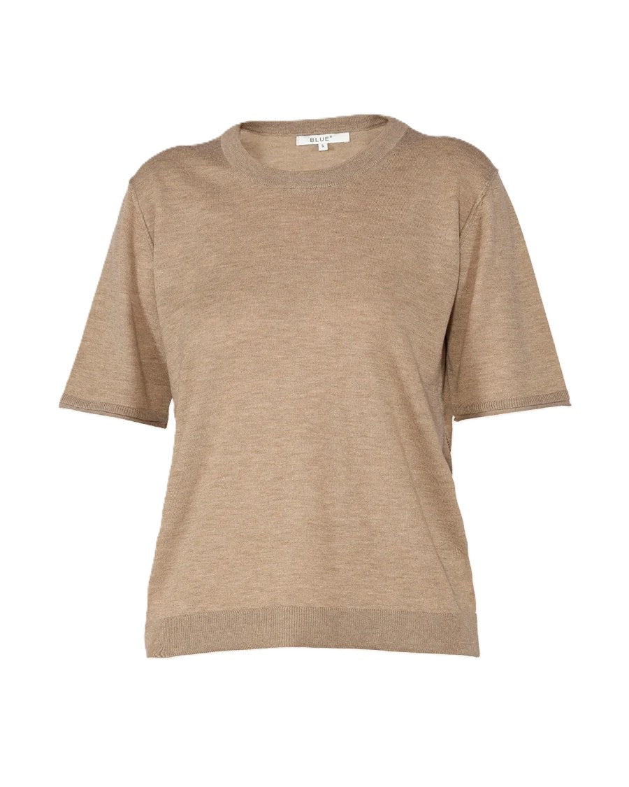 Fryd Merino Tee, Beige Melange