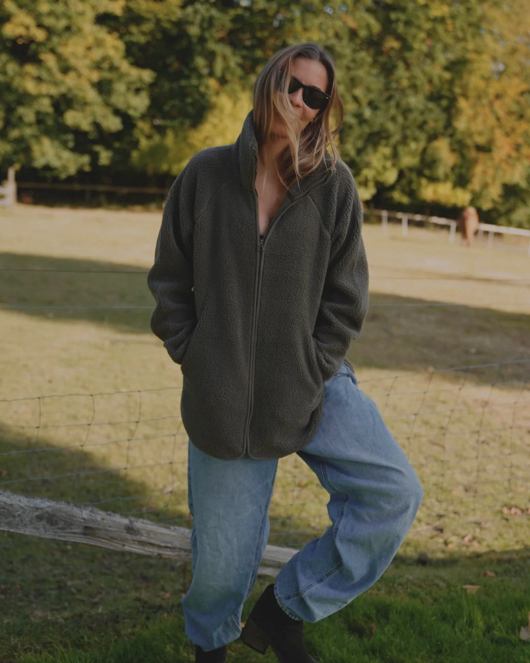 Aria teddyfleece, Dusty olive