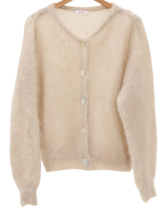 Mohairneuletakki, Beige