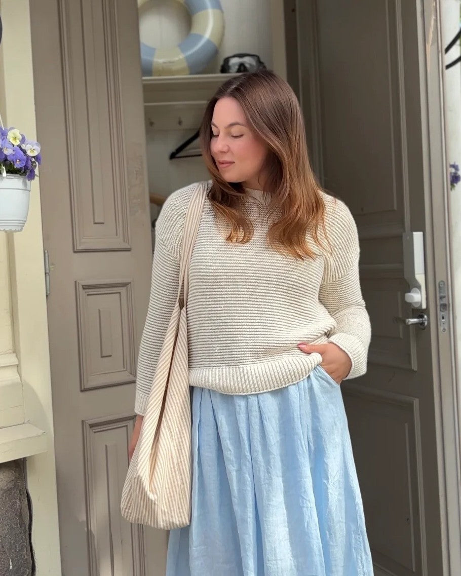 Laura cotton Knit Blouse Cream/Chalk