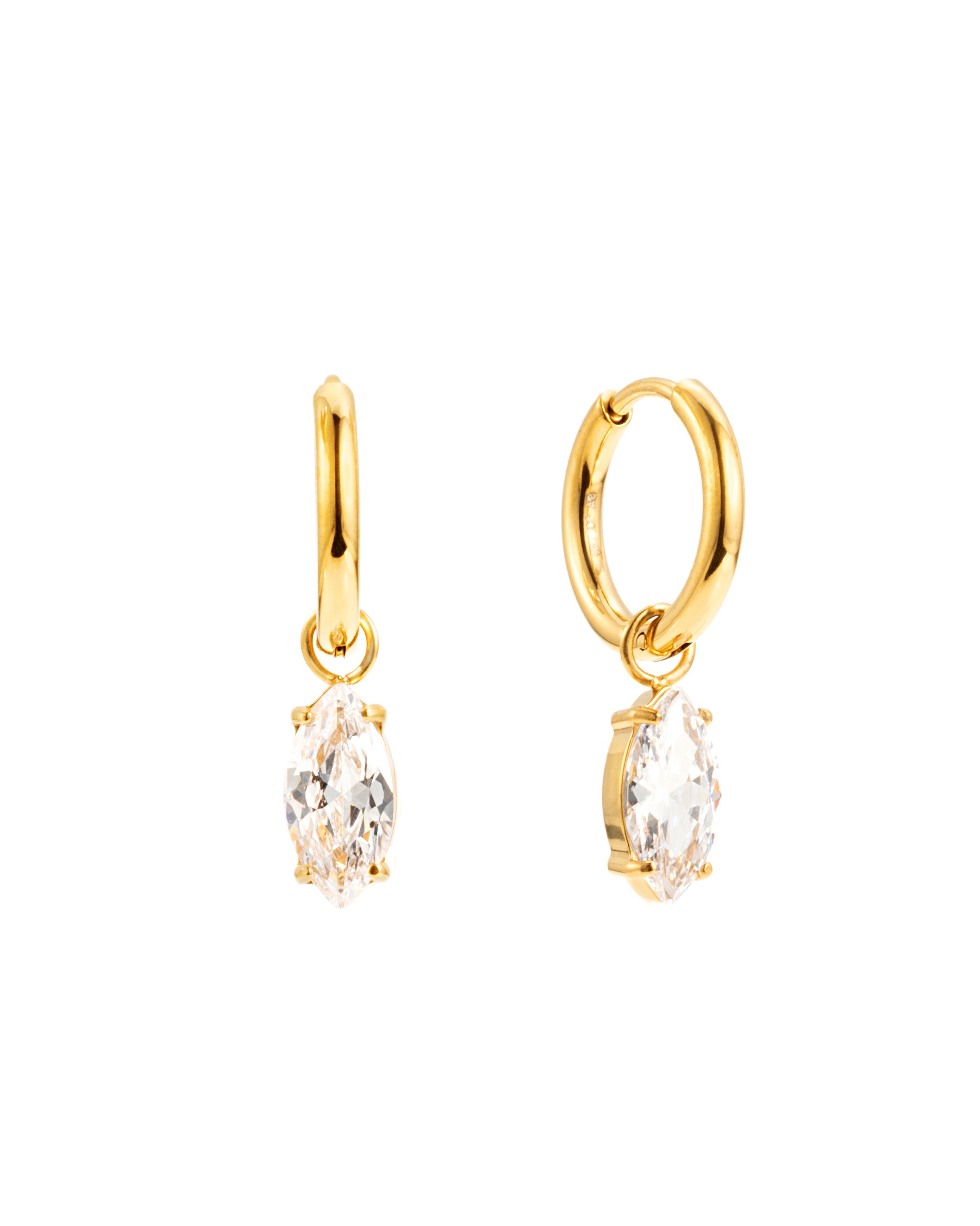 Pisaranmuotoinen huggie korvakoru kulta