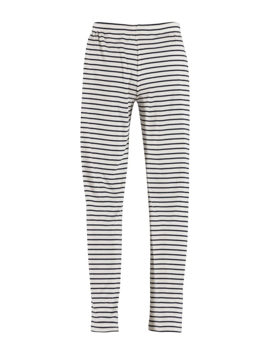 Alette rib Pants, Ecru w/New Navy