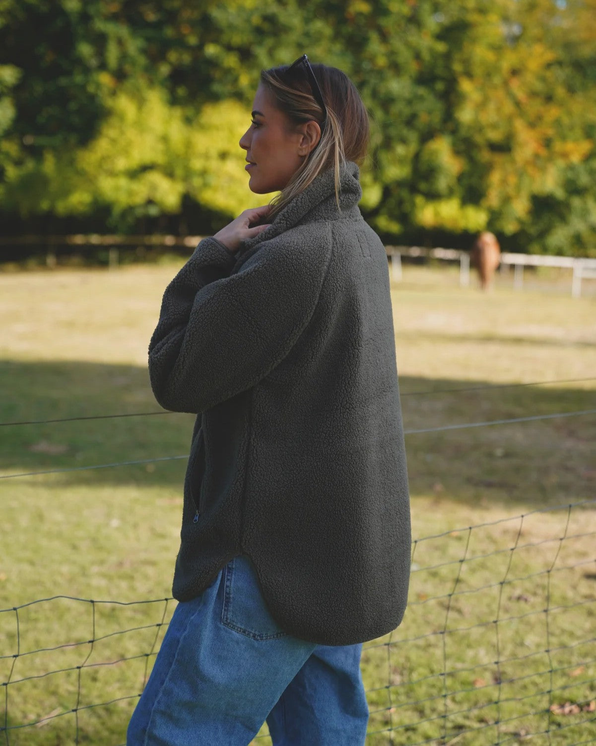 Aria teddyfleece, Dusty olive
