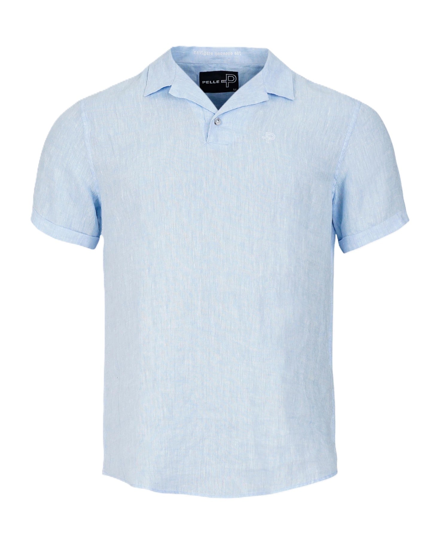 Linen polo, Tidal Blue Mélange