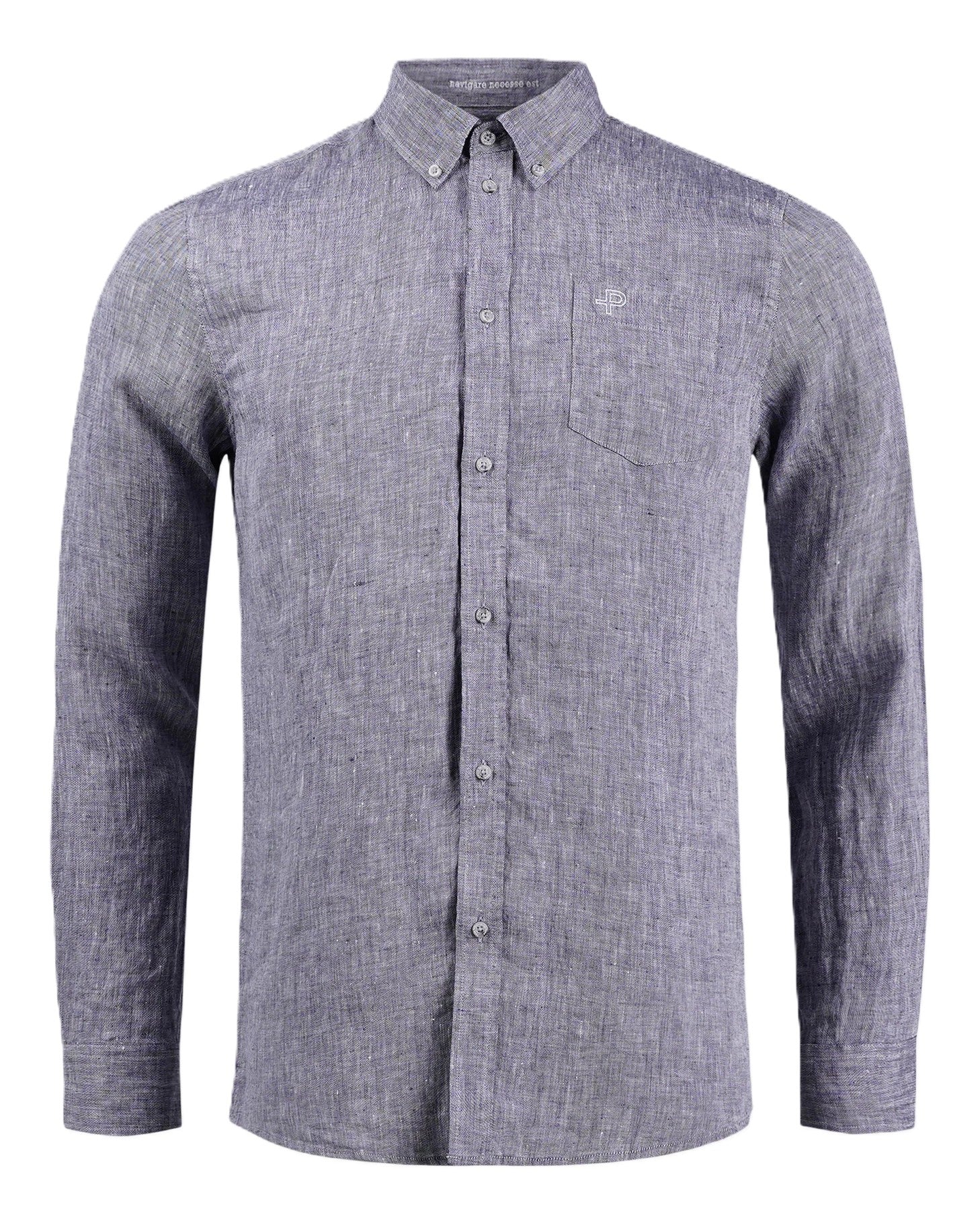 Linen shirt, Navy Melange