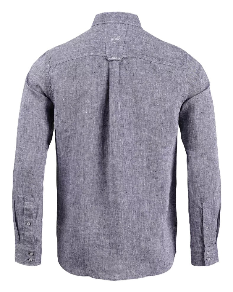Linen shirt, Navy Melange