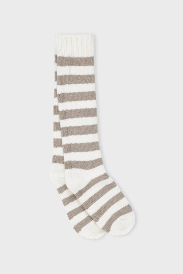 Polar Socks Stripe - Ecru / Taupe