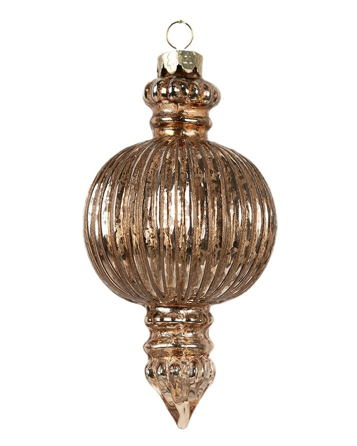 Joulupallo 7x14 cm kuparinvärinen lasi