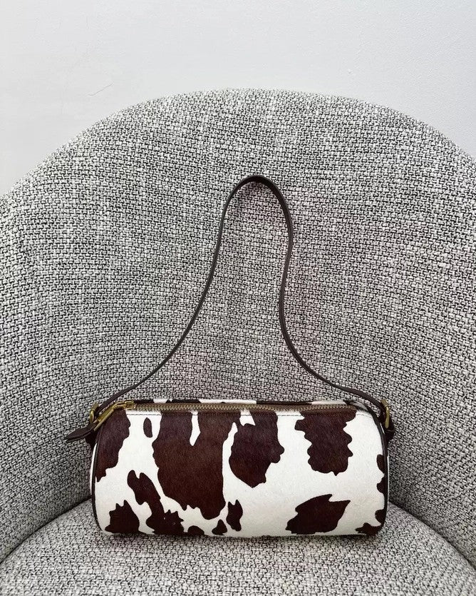 Shoulder Bag, cow print brown