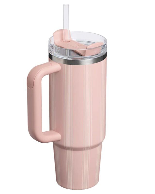 Stanley Peach Rose Picnic Stripe Quencher H2.0 Flowstate™ Tumbler 0,89L